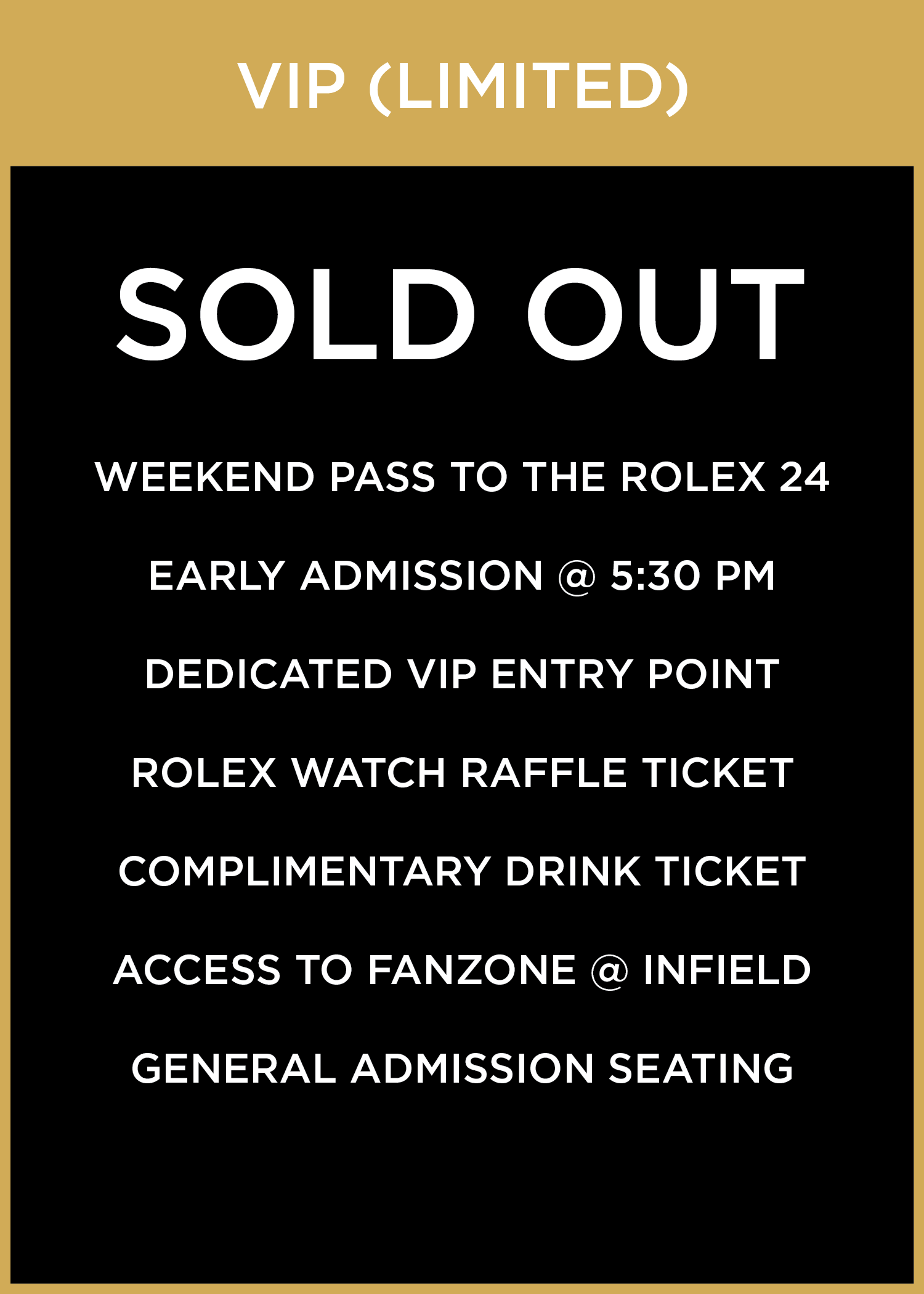VIP Details Sold Out